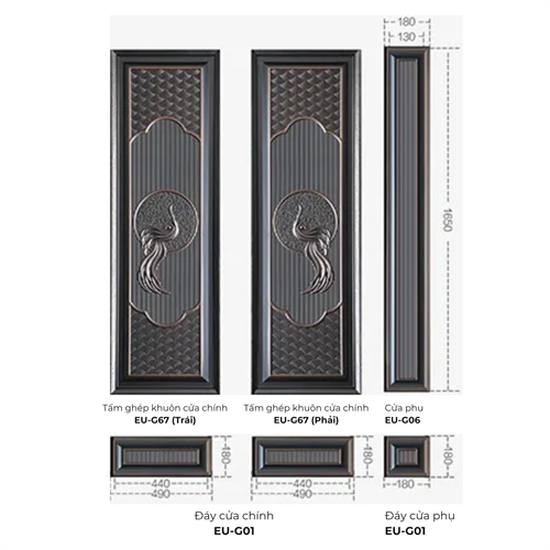 Cửa Nhôm Nguyên Tấm Eurowin EU-G67
