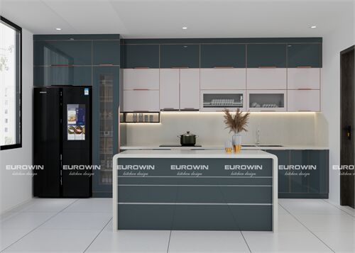 Tủ Bếp Inox Cánh Kính Chữ I (Mã SP: EU1103)   