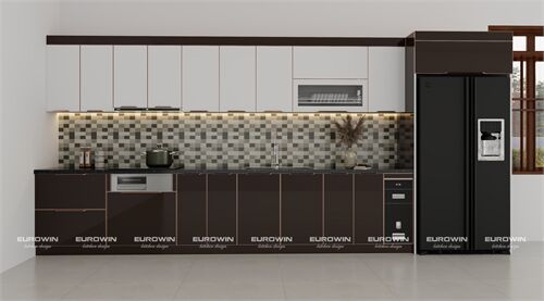 Tủ Bếp Inox Cánh Kính Chữ I (Mã SP: EU1110) 