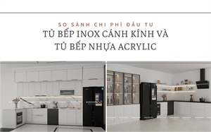 So Sánh Chi Phí Đầu Tư: Tủ Bếp Inox Cánh Kính Và Tủ Bếp Nhựa Acrylic Phù Hợp Với Ai?