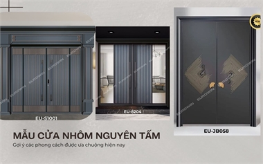 Mẫu Cửa Nhôm Nguyên Tấm Đẹp – Gợi Ý Các Phong Cách Được Ưa Chuộng Hiện Nay