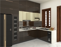 Đặc điểm của tủ bếp khung inox cánh kính