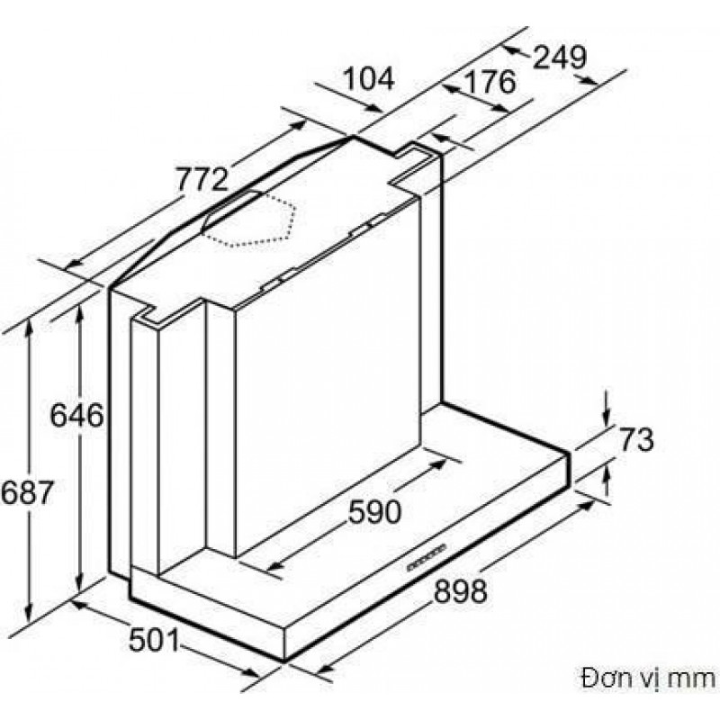 Máy hút mùi ống khói Bosch DWB093553 White