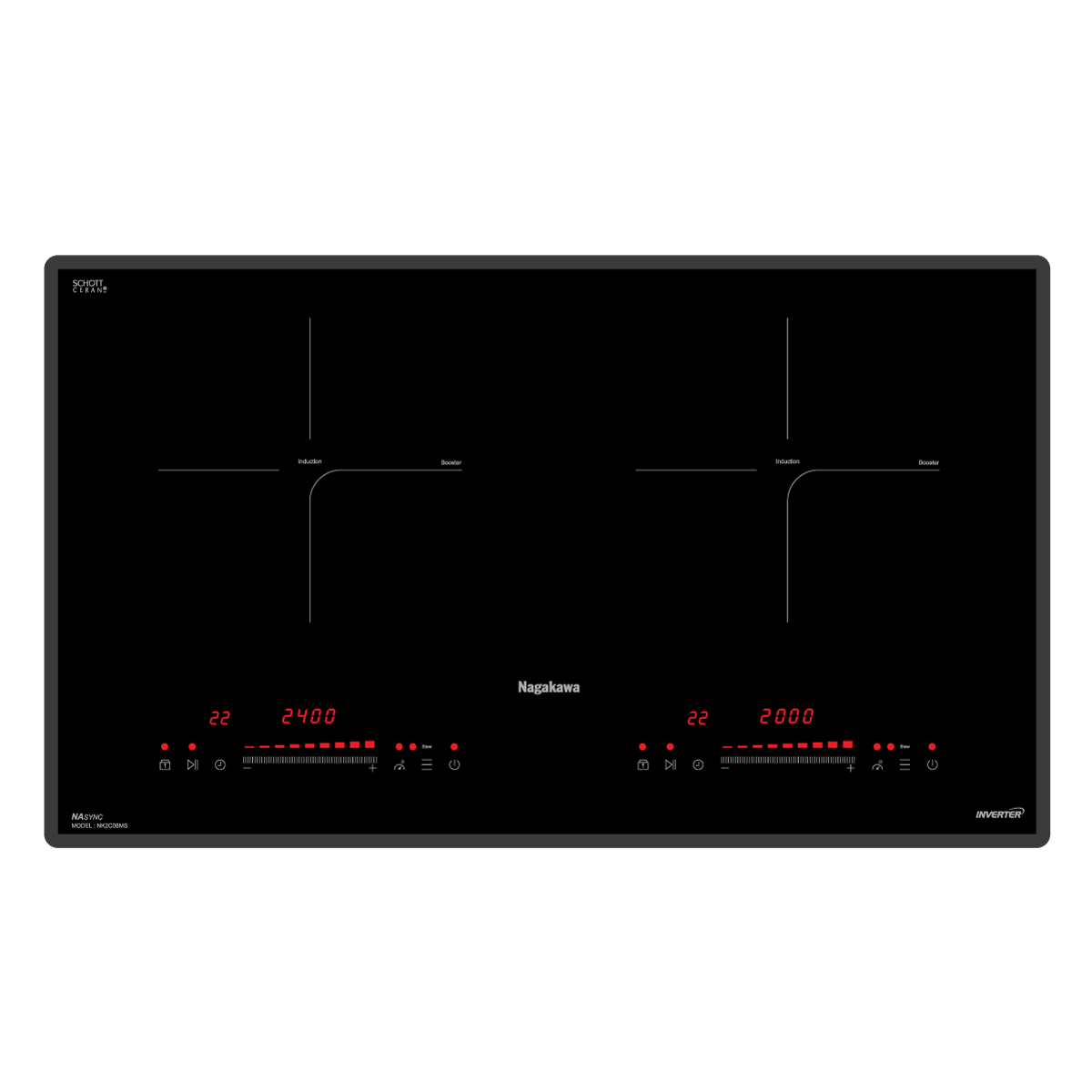 Bếp Đôi Điện Từ NAGAKAWA NK2C08MS