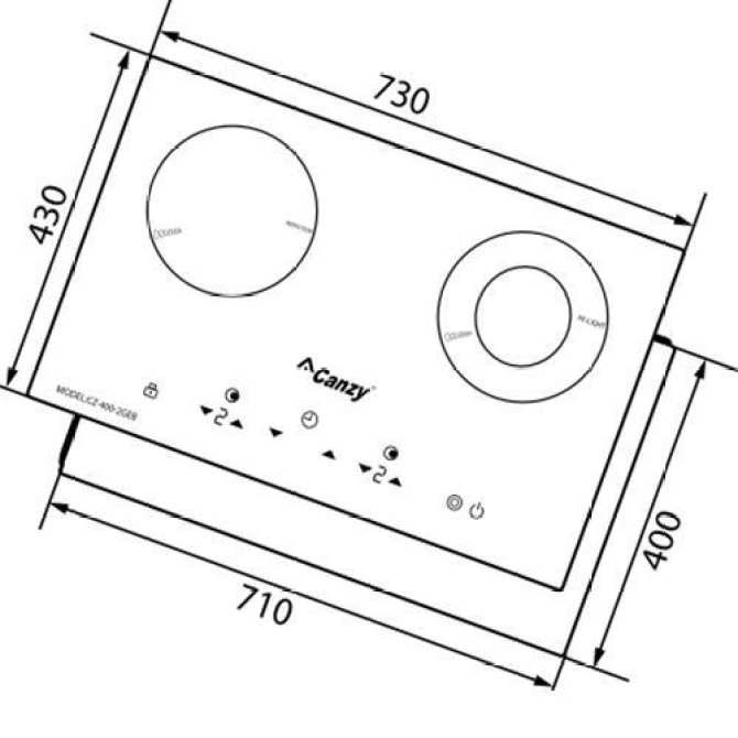 Bếp điện từ Canzy CZ400-2EGB