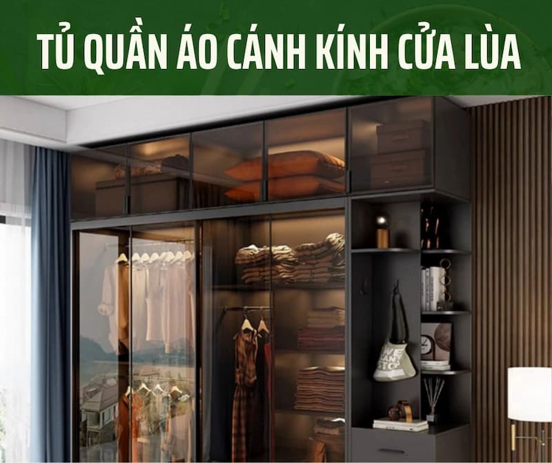 tủ quần áo gỗ cánh kính