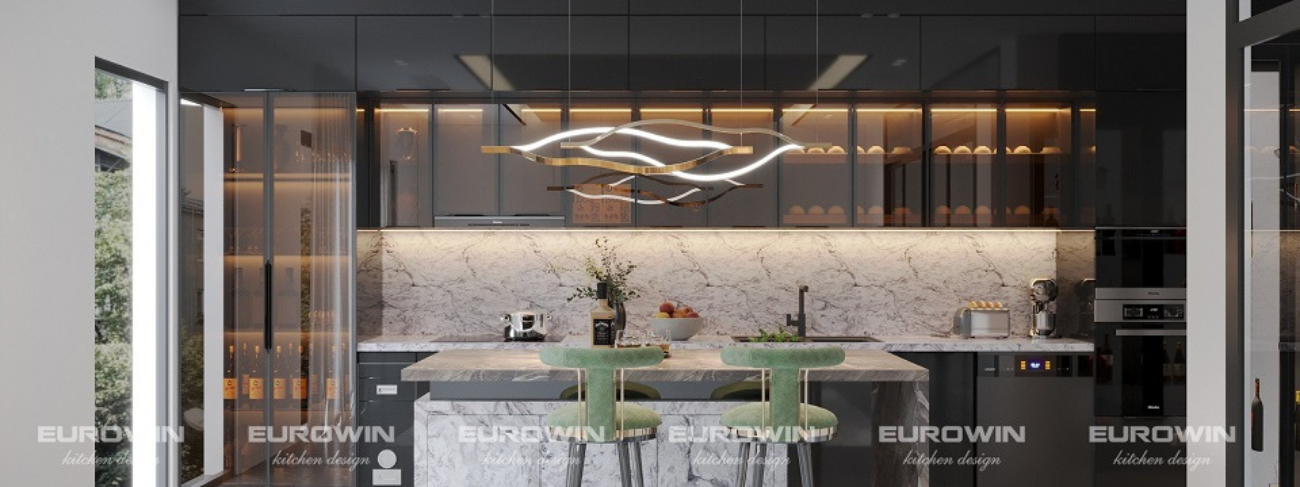 Banner tủ inox cánh kính