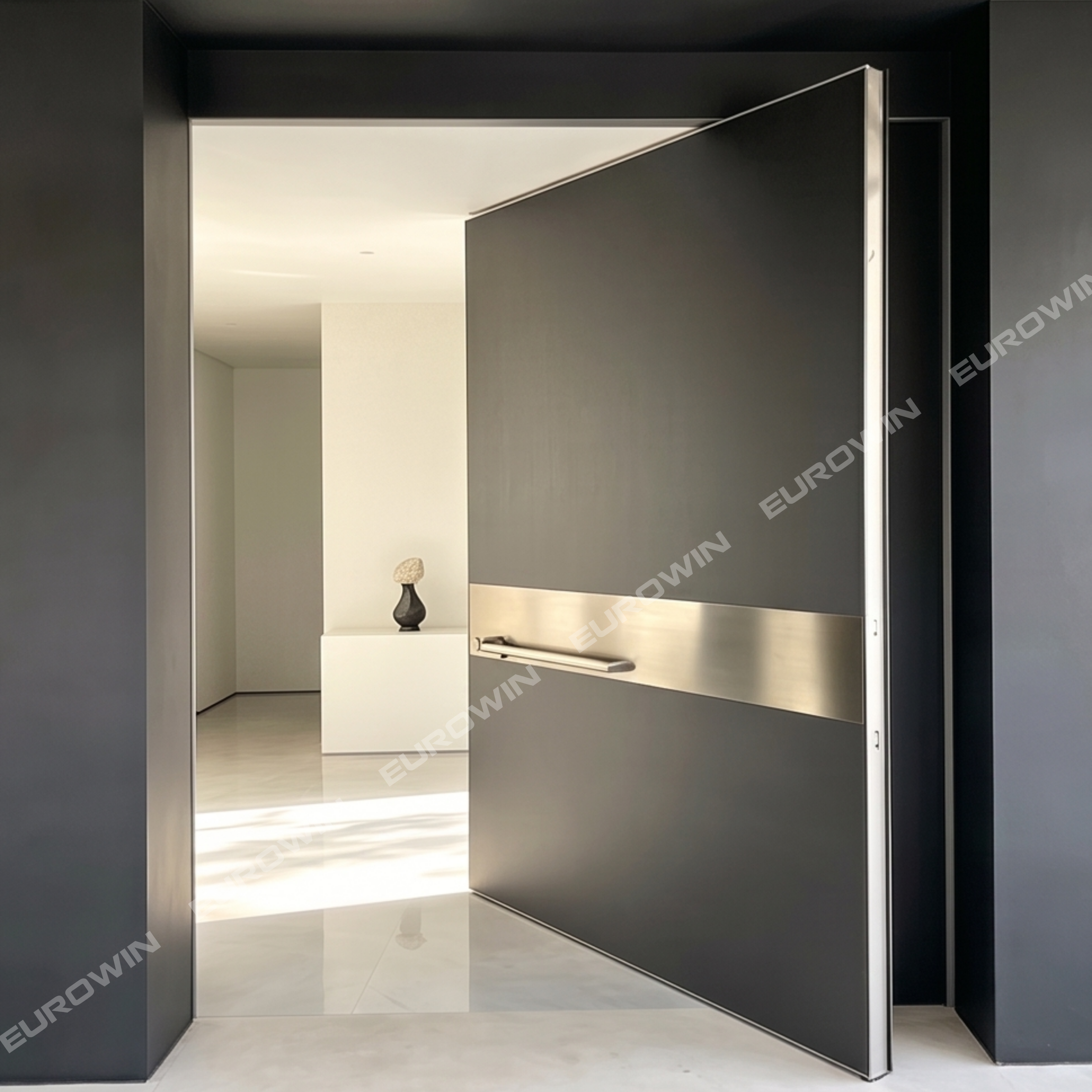 Cửa Nhôm Nguyên Tấm Trục Xoay Eurowin EU-X100