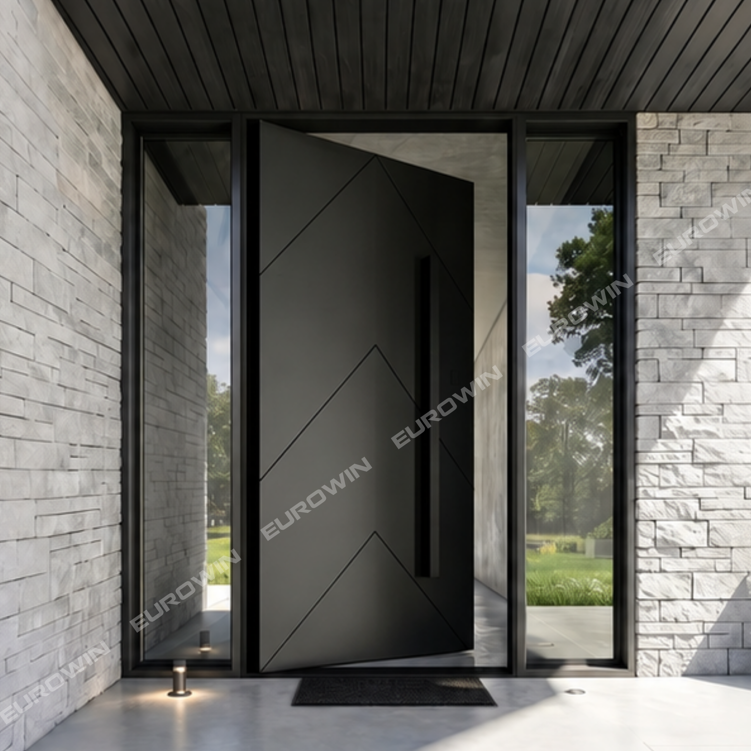 Cửa Nhôm Nguyên Tấm Trục Xoay Eurowin EU-X105