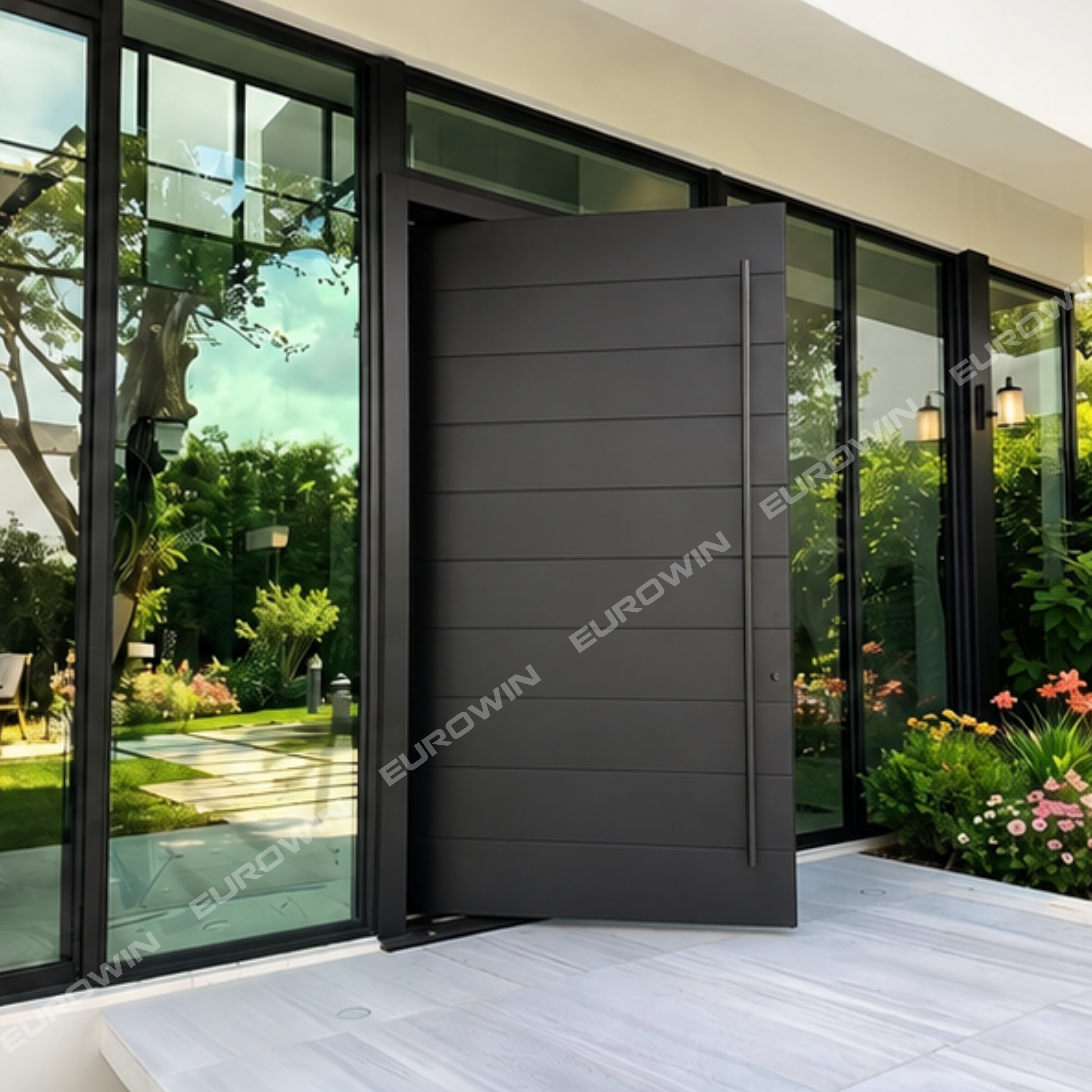 Cửa Nhôm Nguyên Tấm Trục Xoay Eurowin EU-X107