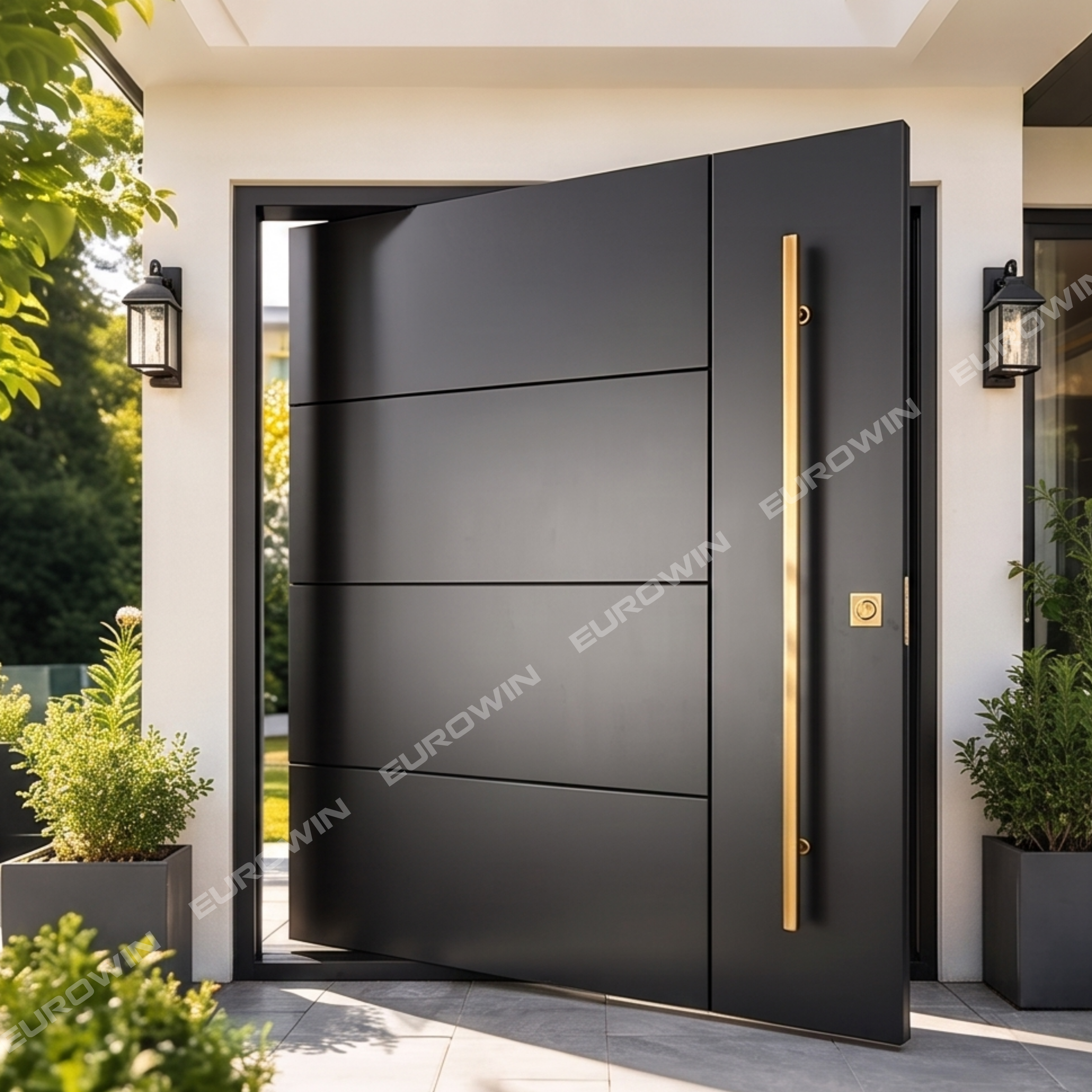 Cửa Nhôm Nguyên Tấm Trục Xoay Eurowin EU-X110