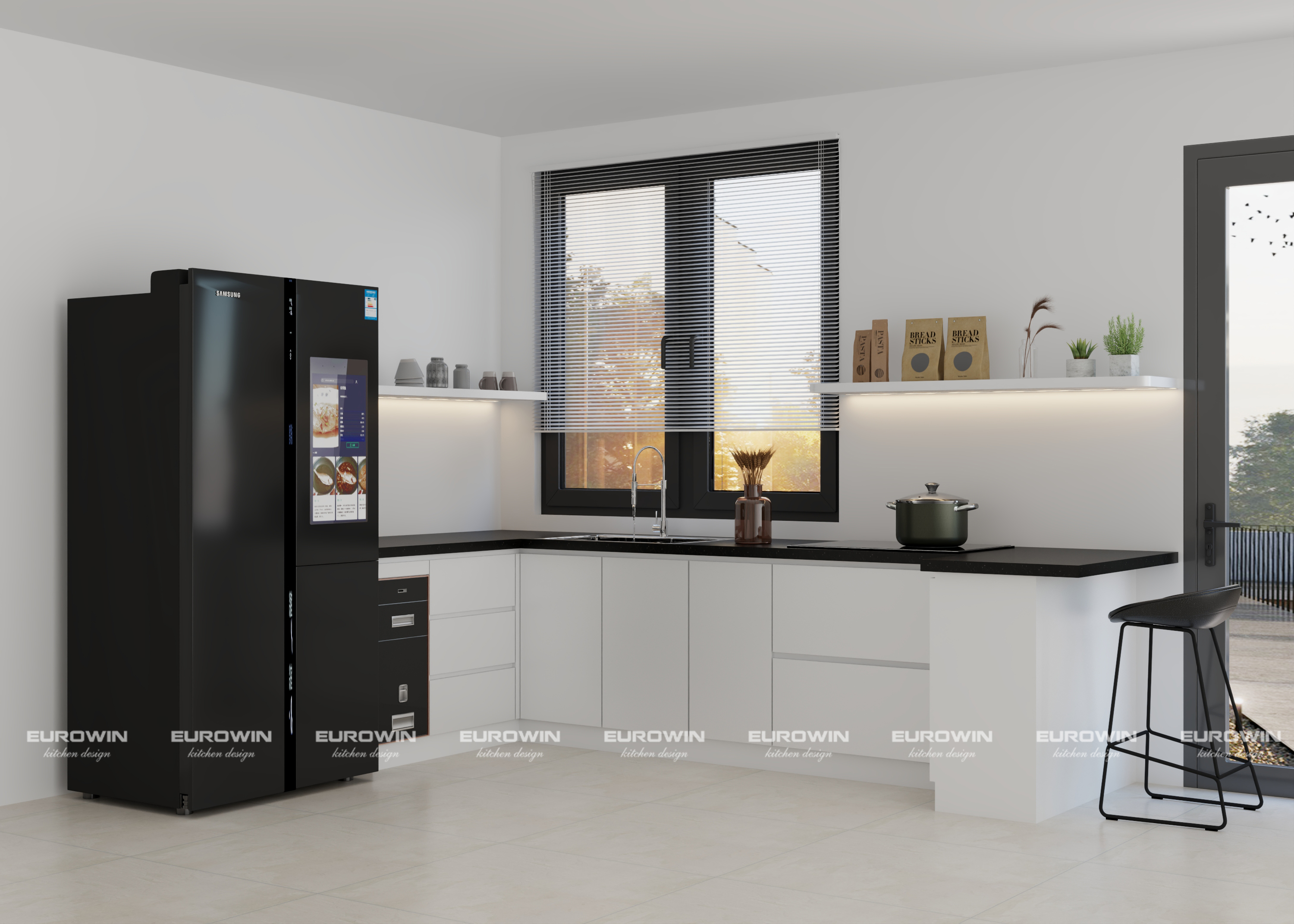 Tủ Bếp Nhựa Cao Cấp Chữ L (Mã SP: EU1121)