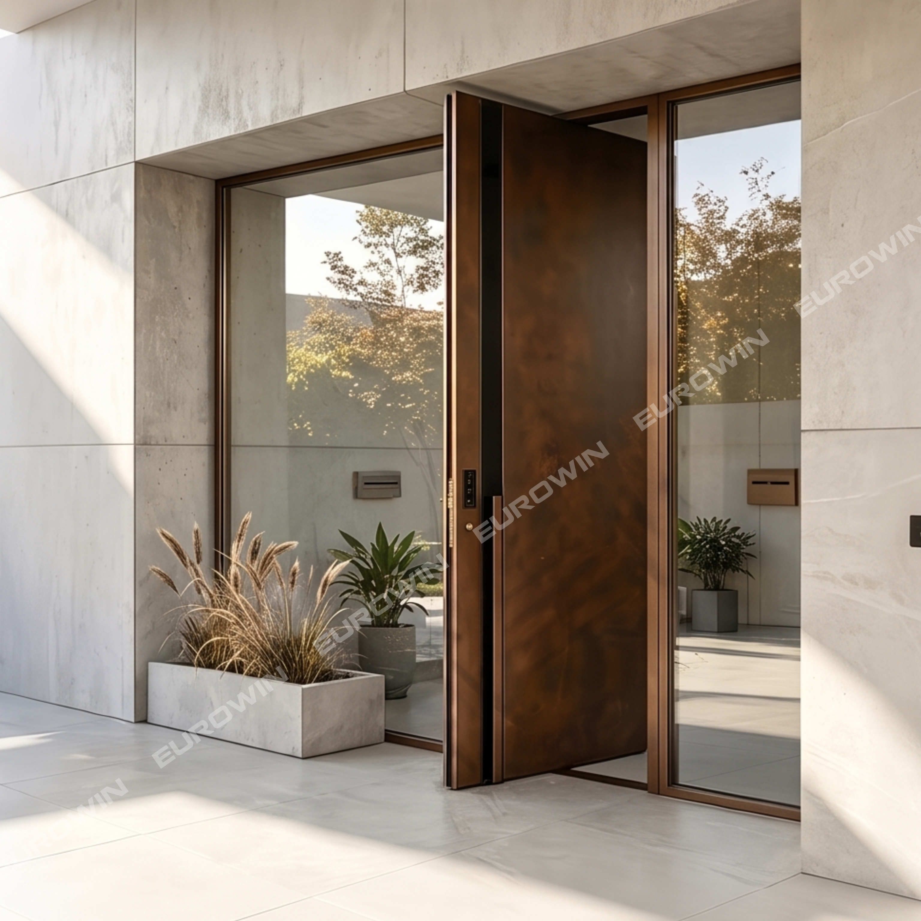 Cửa Nhôm Nguyên Tấm Trục Xoay Eurowin EU-X094