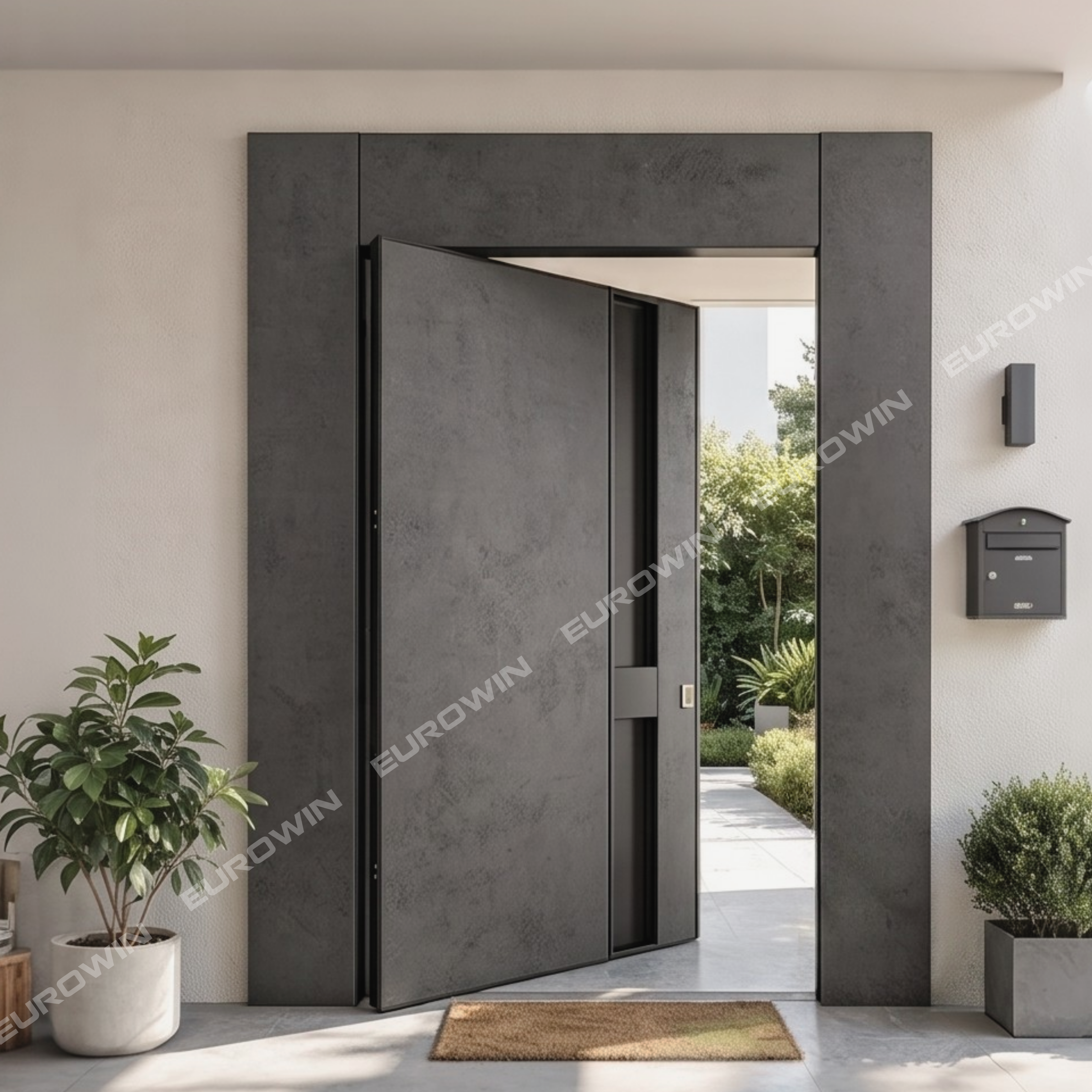 Cửa Nhôm Nguyên Tấm Trục Xoay Eurowin EU-X095