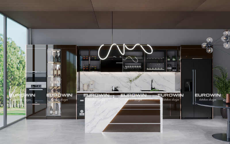 Tủ Bếp Inox Cánh Kính Eurowin