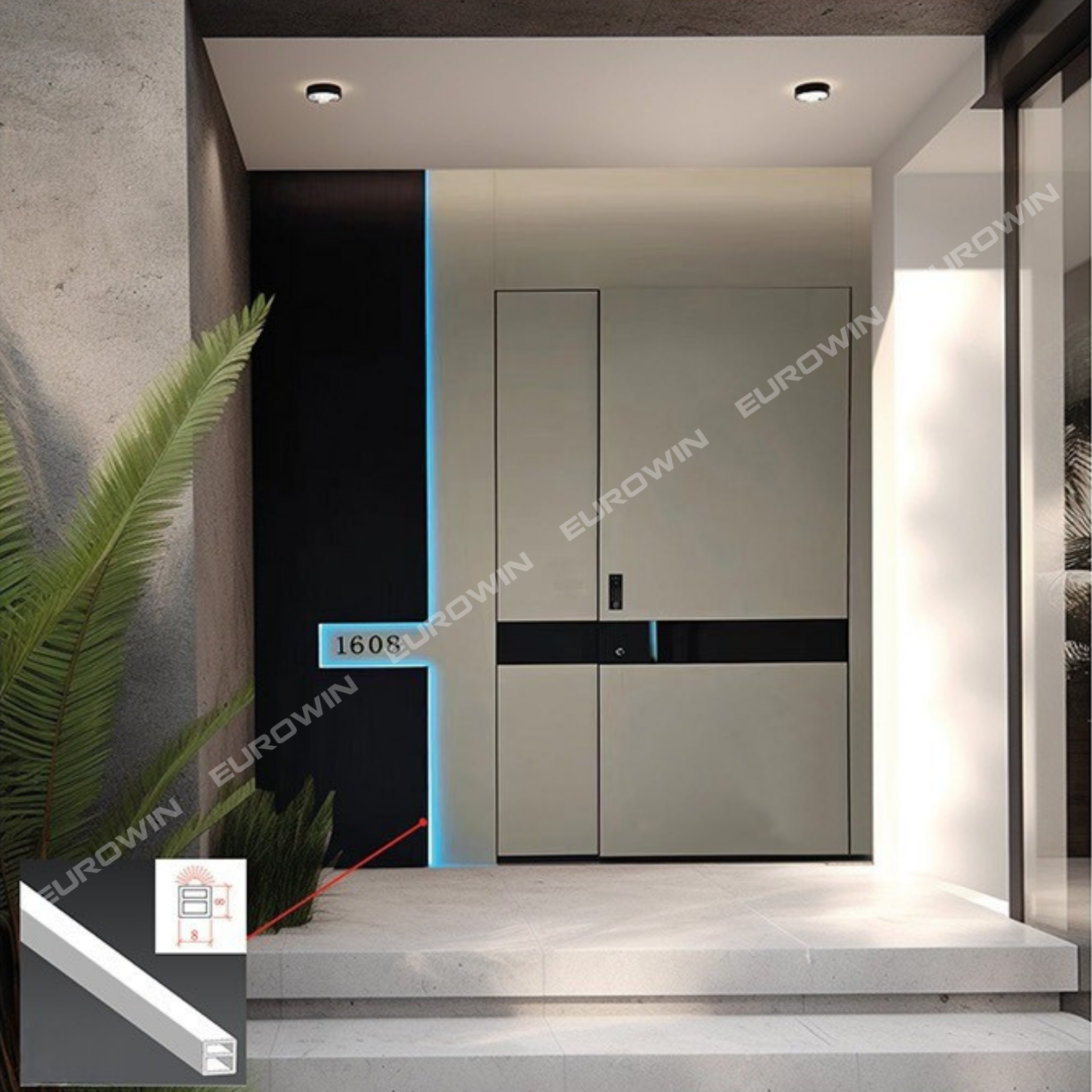 Tay Nắm Cửa Nhôm Eurowin EU-7008