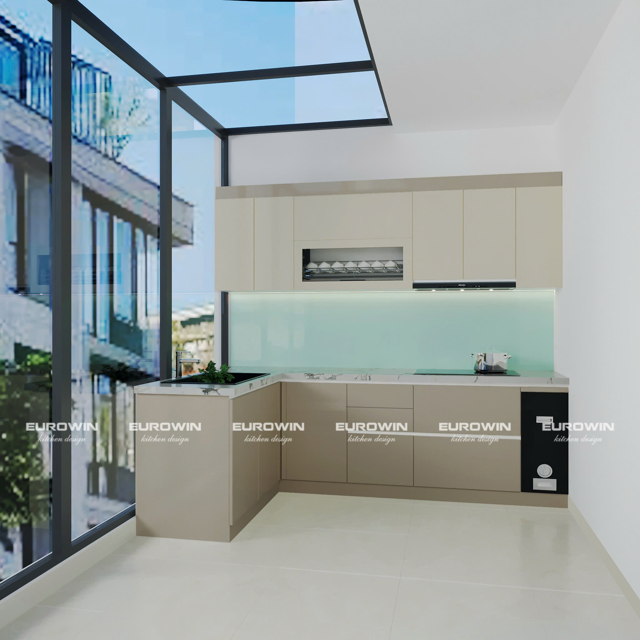 Tủ Bếp Nhựa Cao Cấp Chữ L (Mã SP: EU957)