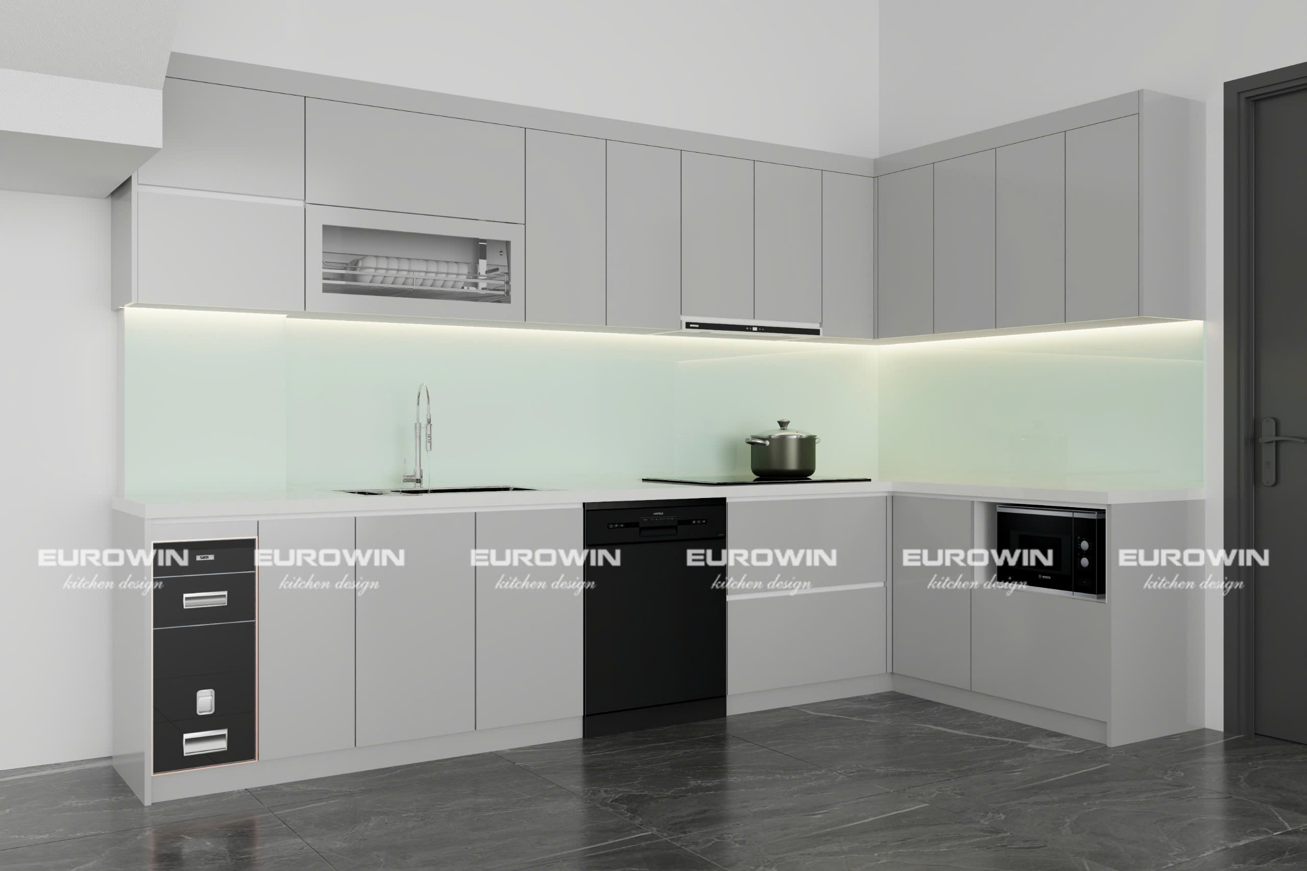 Tủ Bếp Nhựa Cao Cấp Chữ L (Mã SP: EU973)