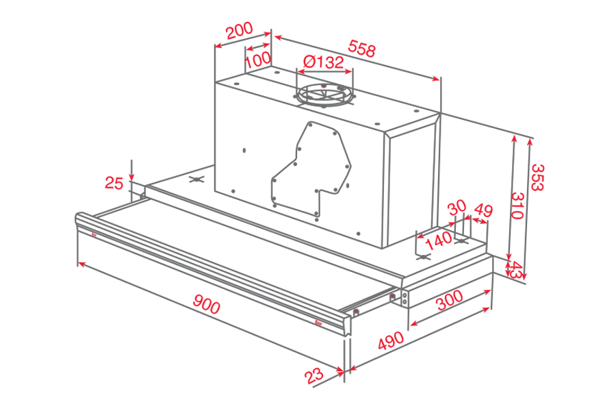 Máy hút mùi âm tủ Teka CNL1 9000