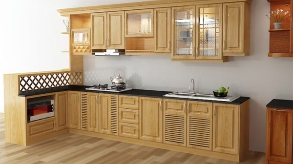 Nên làm tủ bếp bằng chất liệu gỗ gì?