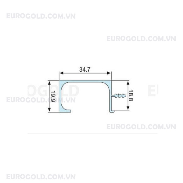 tay nắm âm rãnh không khóa k2 eurogold