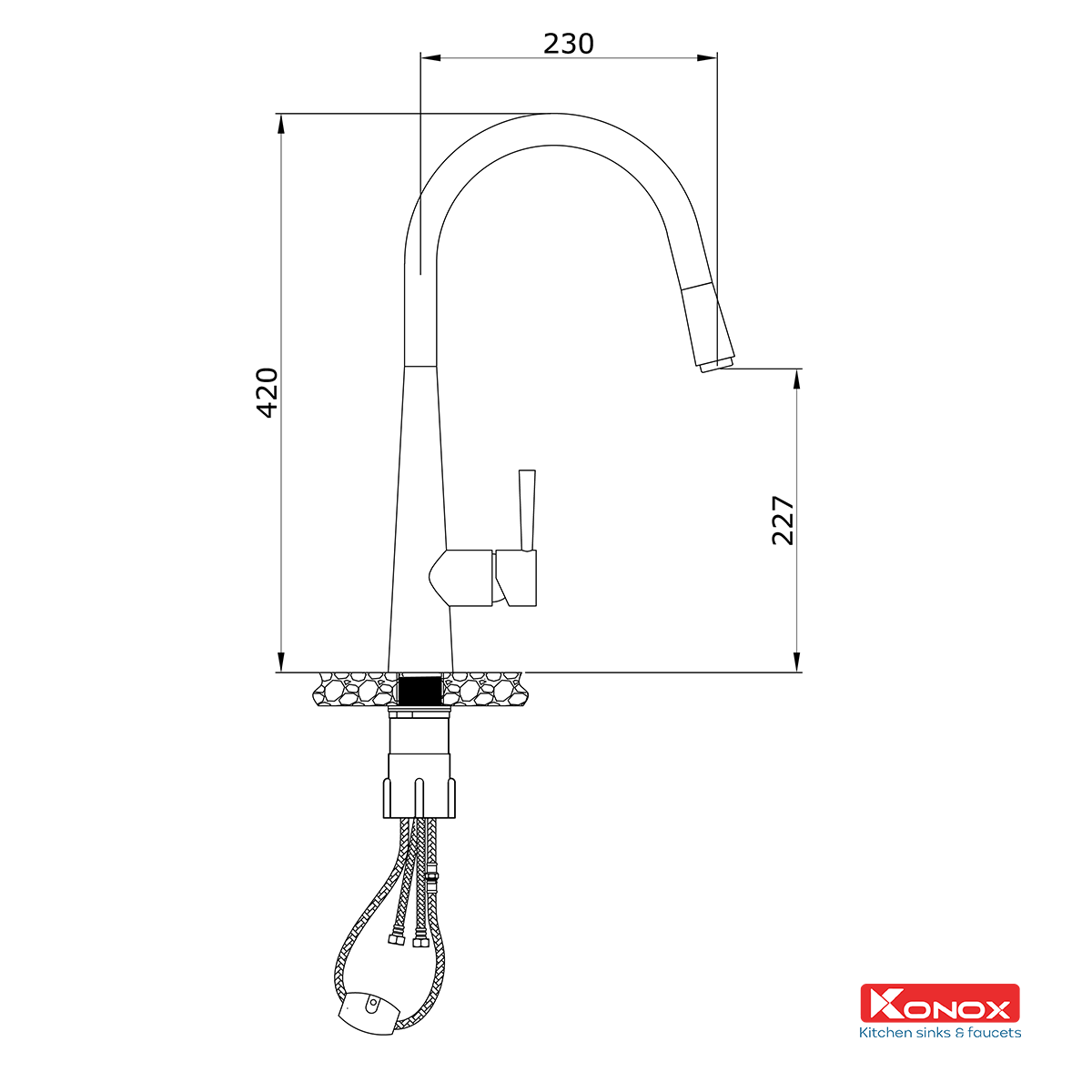 Vòi rửa bát rút dây KN1901B