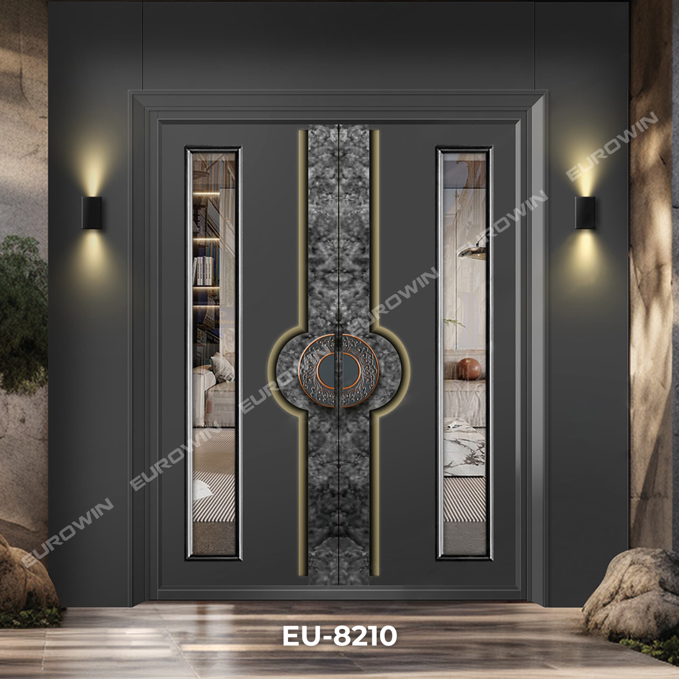 Mẫu cửa nhôm nguyên tấm Luxury Glass - Mẫu 16