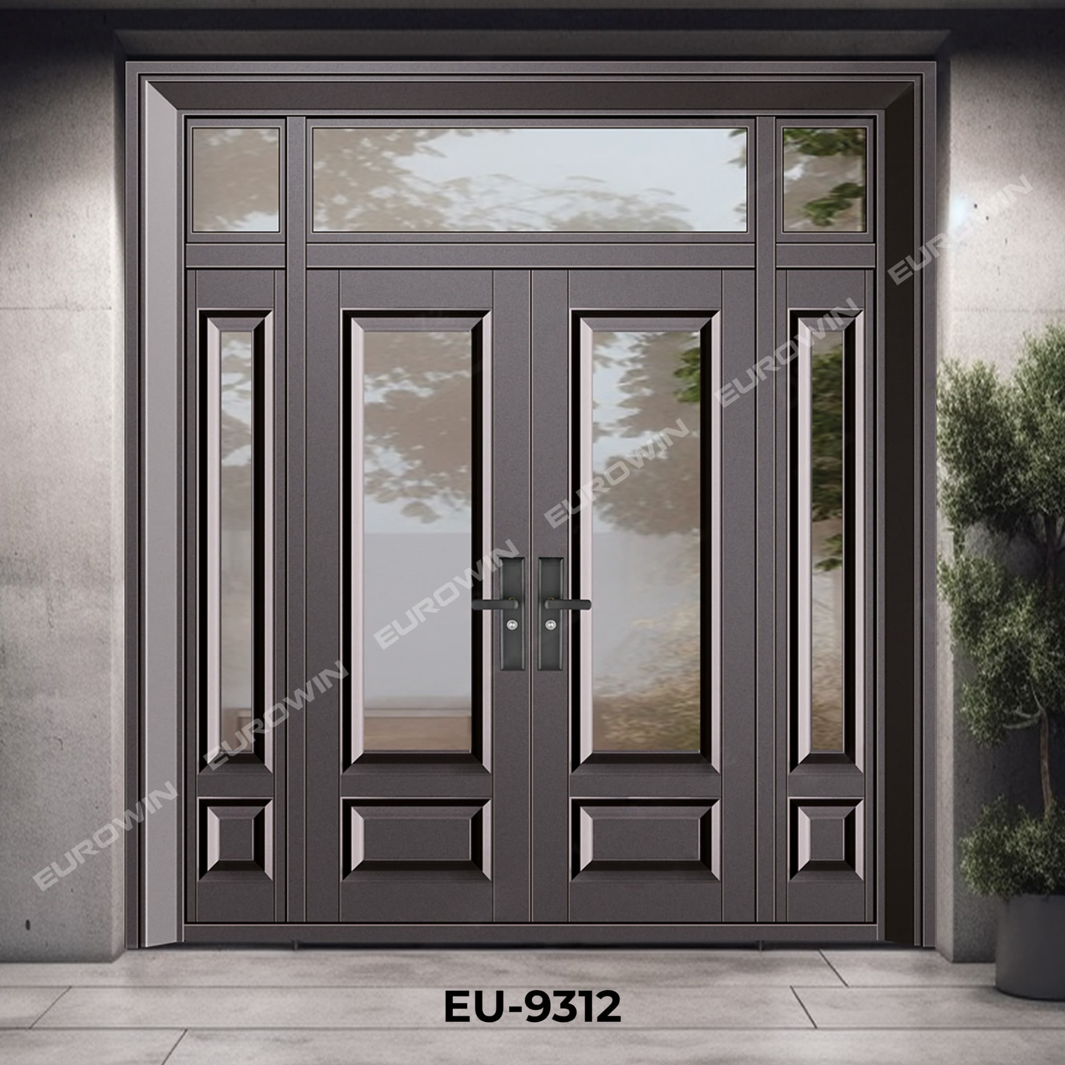 Mẫu cửa nhôm nguyên tấm Luxury Glass - Mẫu 19