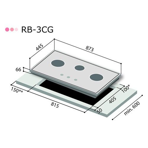 Bếp gas âm Rinnai RB-3CG(B)