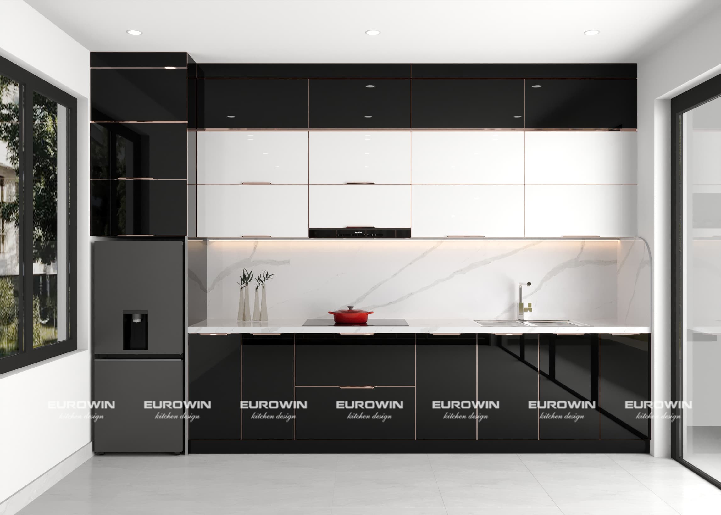 Bố trí kiểu tủ bếp chữ I