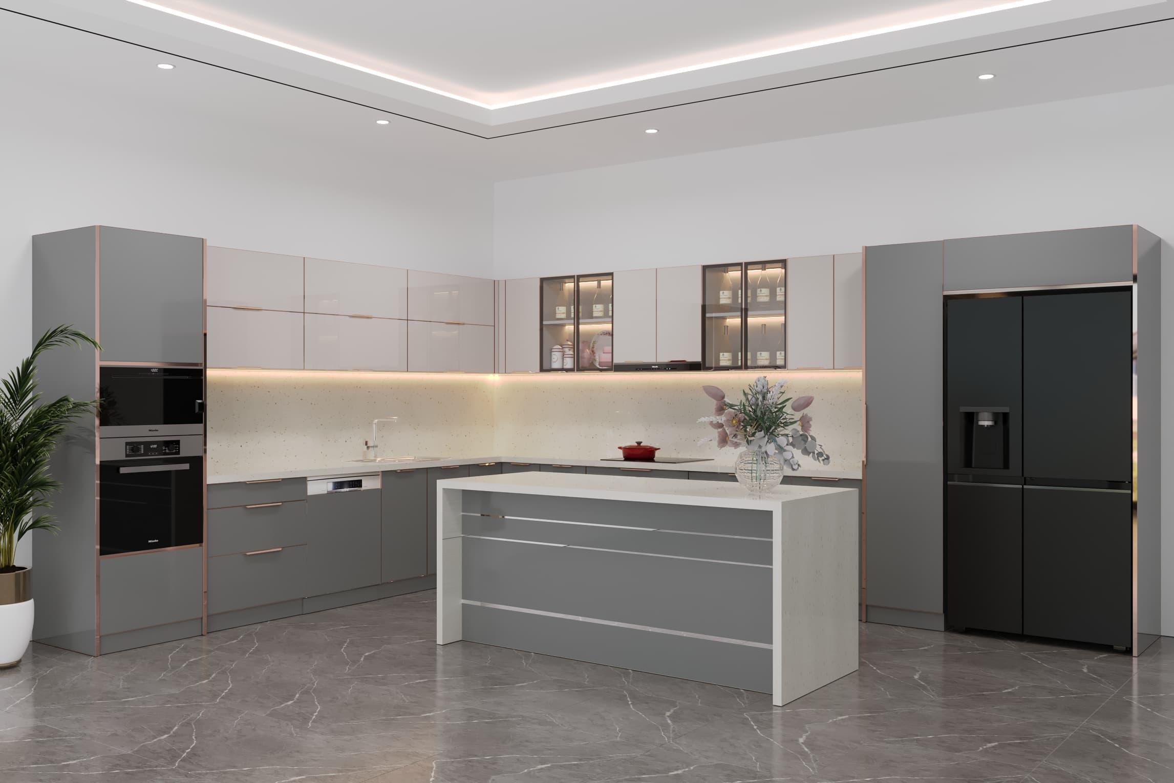 Chọn tủ bếp inox cánh kính nếu gia đình bạn ưu tiên độ bền