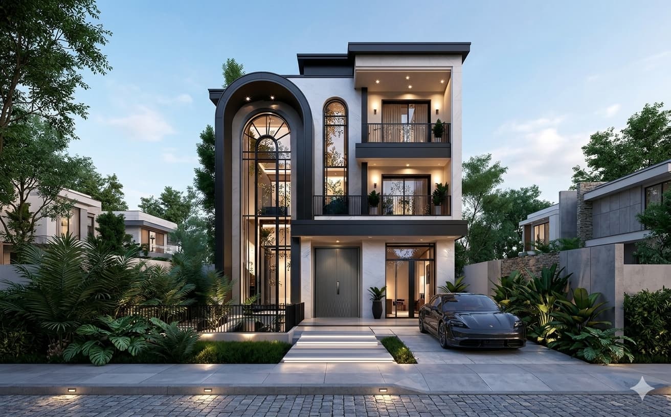 Mẫu cửa nhôm nguyên tấm cho biệt thự hiện đại (mẫu 3)