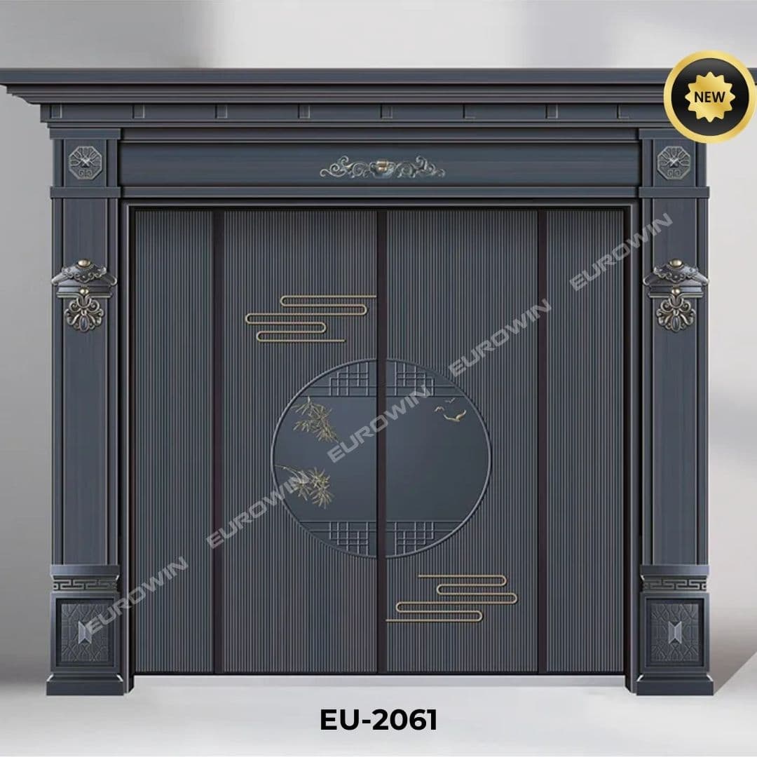cửa nhôm nguyên tấm eurowin cao cấp, nhôm nguyên khối, khắc cnc sang trọng