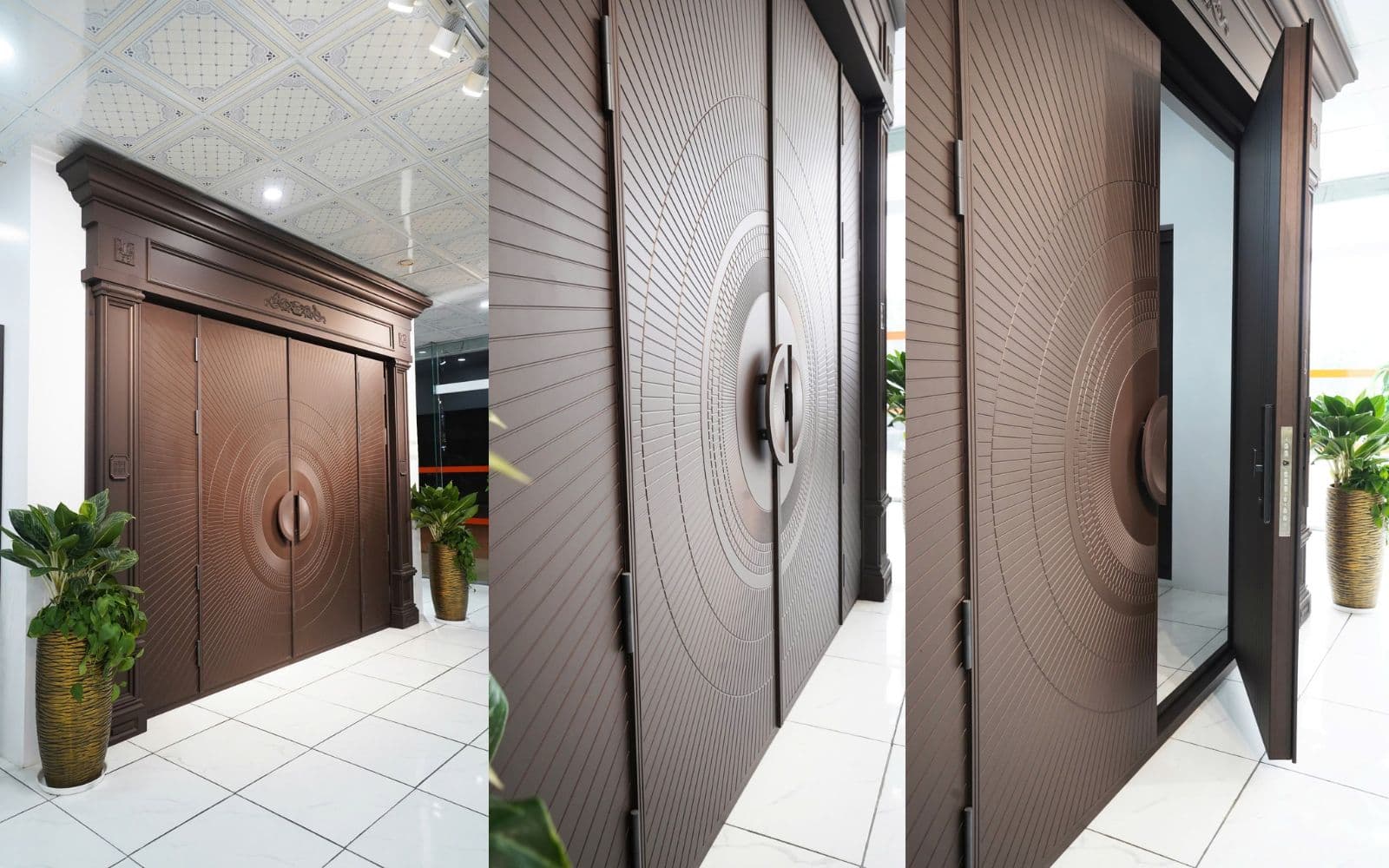 Cửa nhôm nguyên tấm cho cảm giác đóng mở chắc chắn