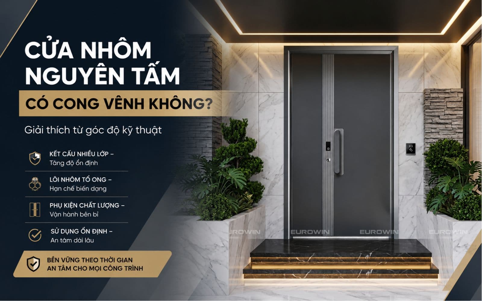 Tìm hiểu Cửa nhôm nguyên tấm có cong vênh không?