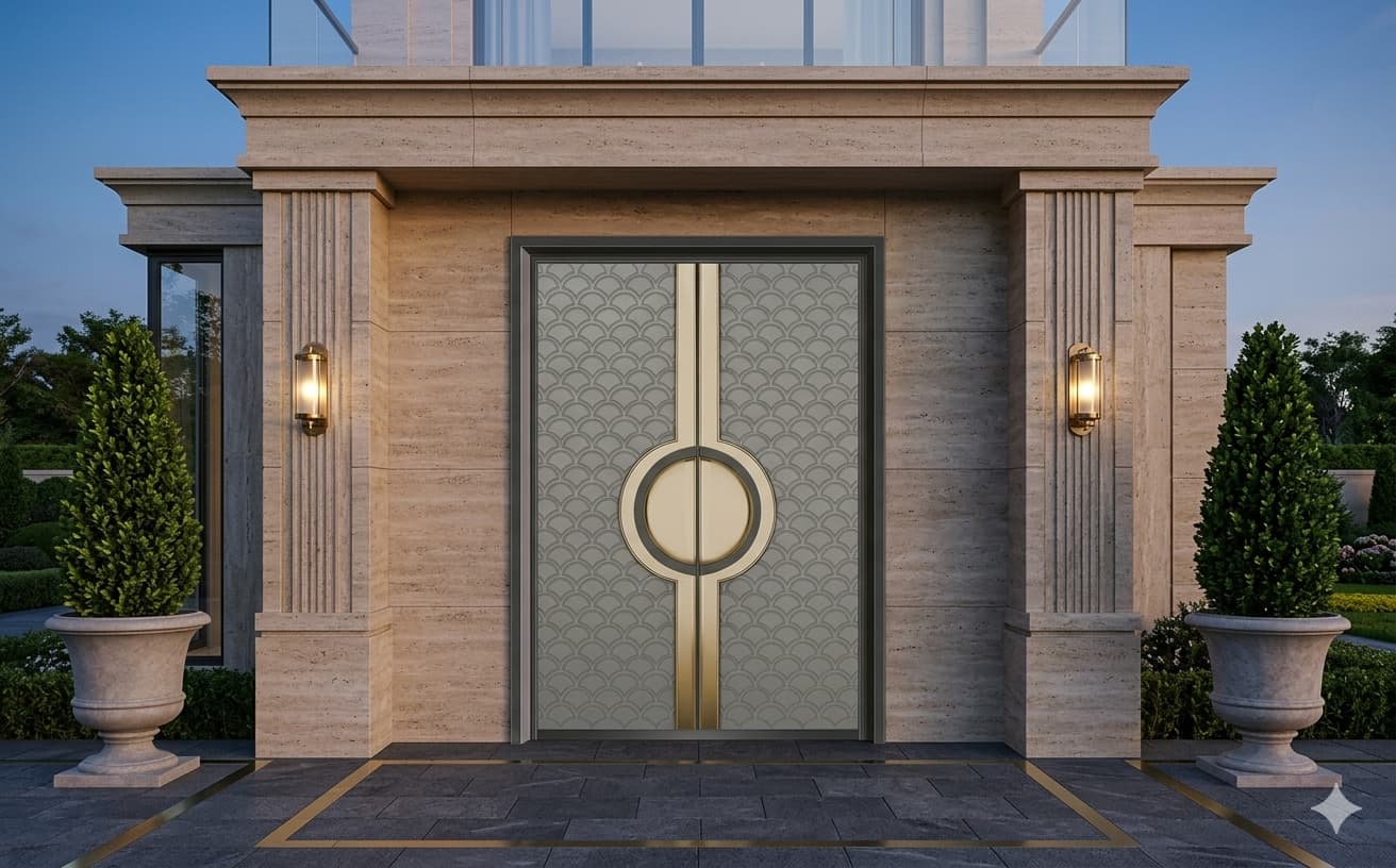 Mẫu cửa nhôm nguyên tấm cho biệt thự (mẫu 2)