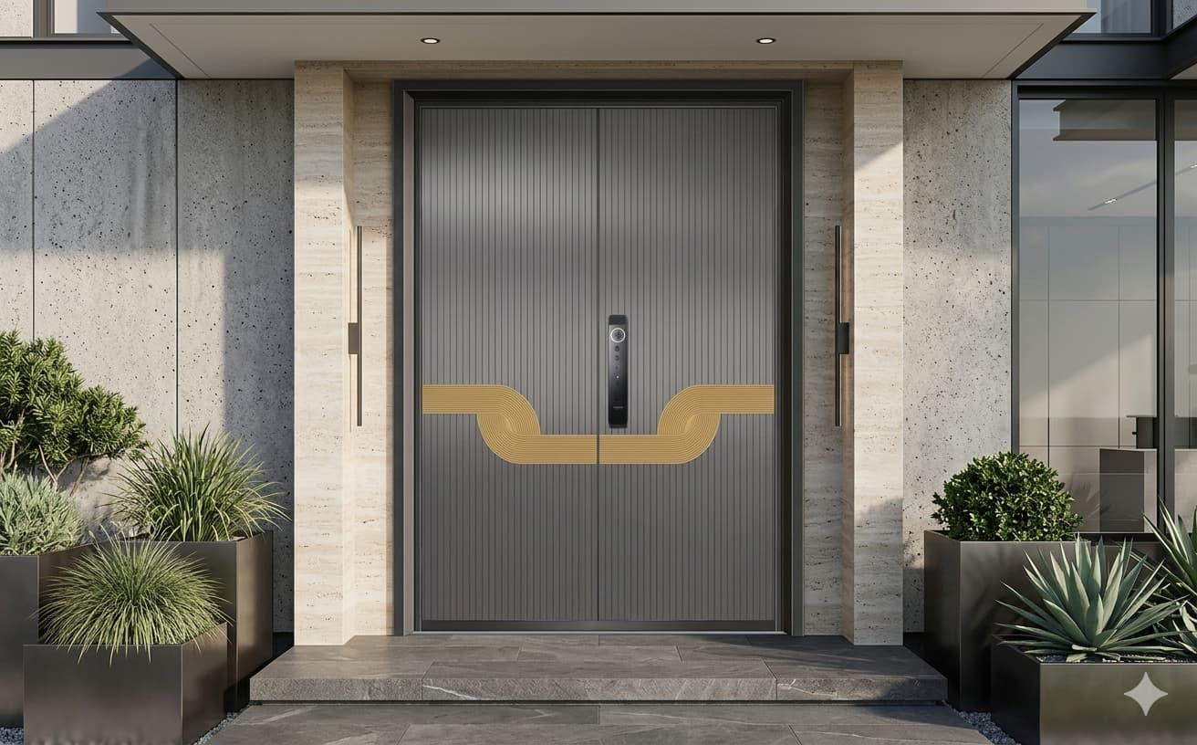 Mẫu cửa nhôm nguyên tấm cho biệt thự (mẫu 3)