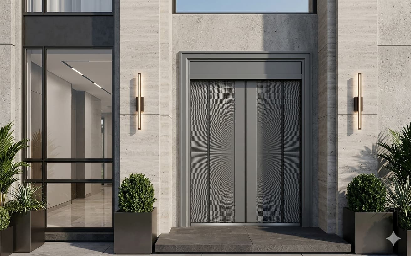 Mẫu cửa nhôm nguyên tấm cho biệt thự (mẫu 4)