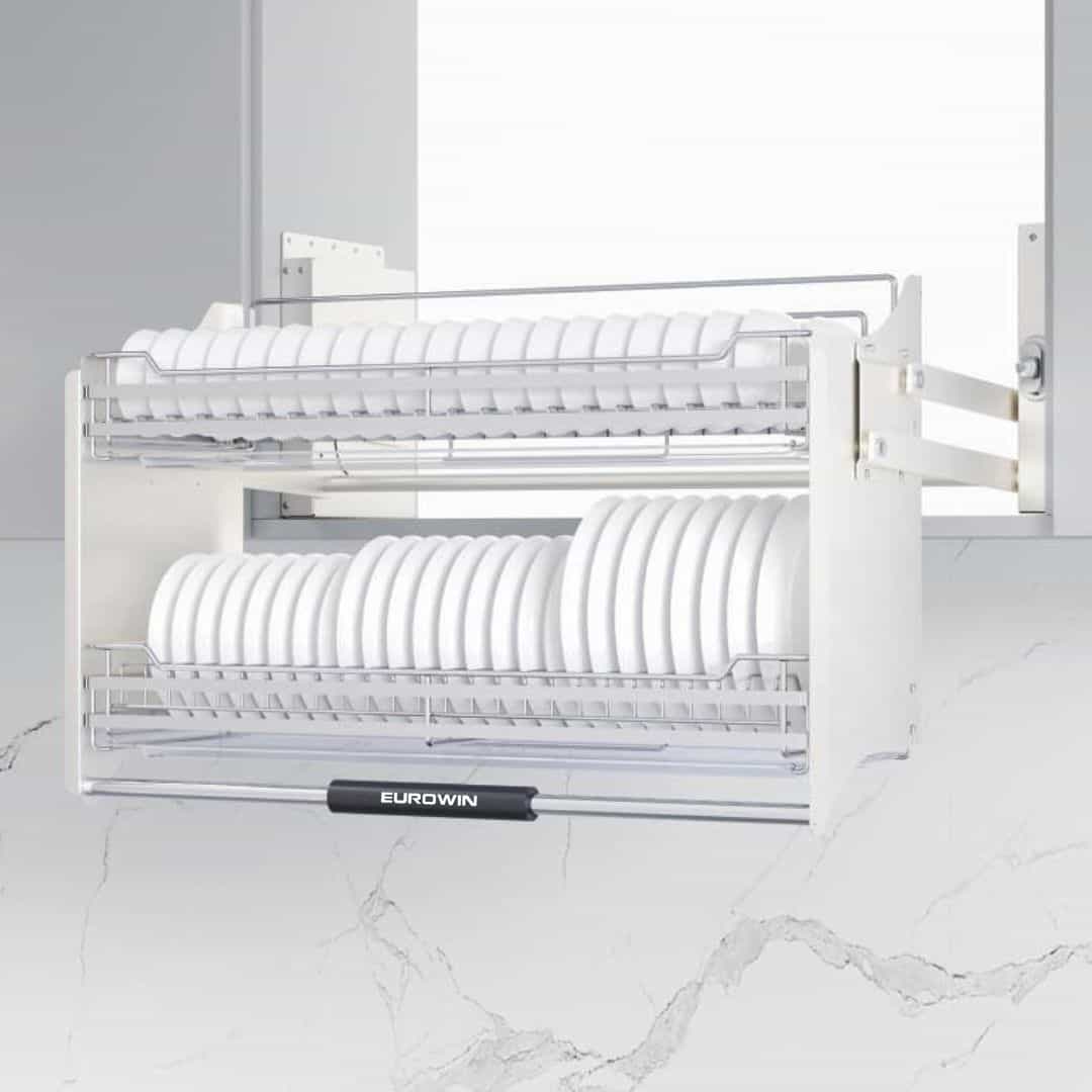 Tủ Bếp Inox Cánh Kính Kết Hợp Phụ Kiện Thông Minh – Giải Pháp Nâng Tầm Trải Nghiệm Bếp Hiện Đại