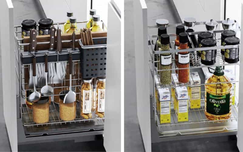 Tủ Bếp Inox Cánh Kính Kết Hợp Phụ Kiện Thông Minh – Giải Pháp Nâng Tầm Trải Nghiệm Bếp Hiện Đại