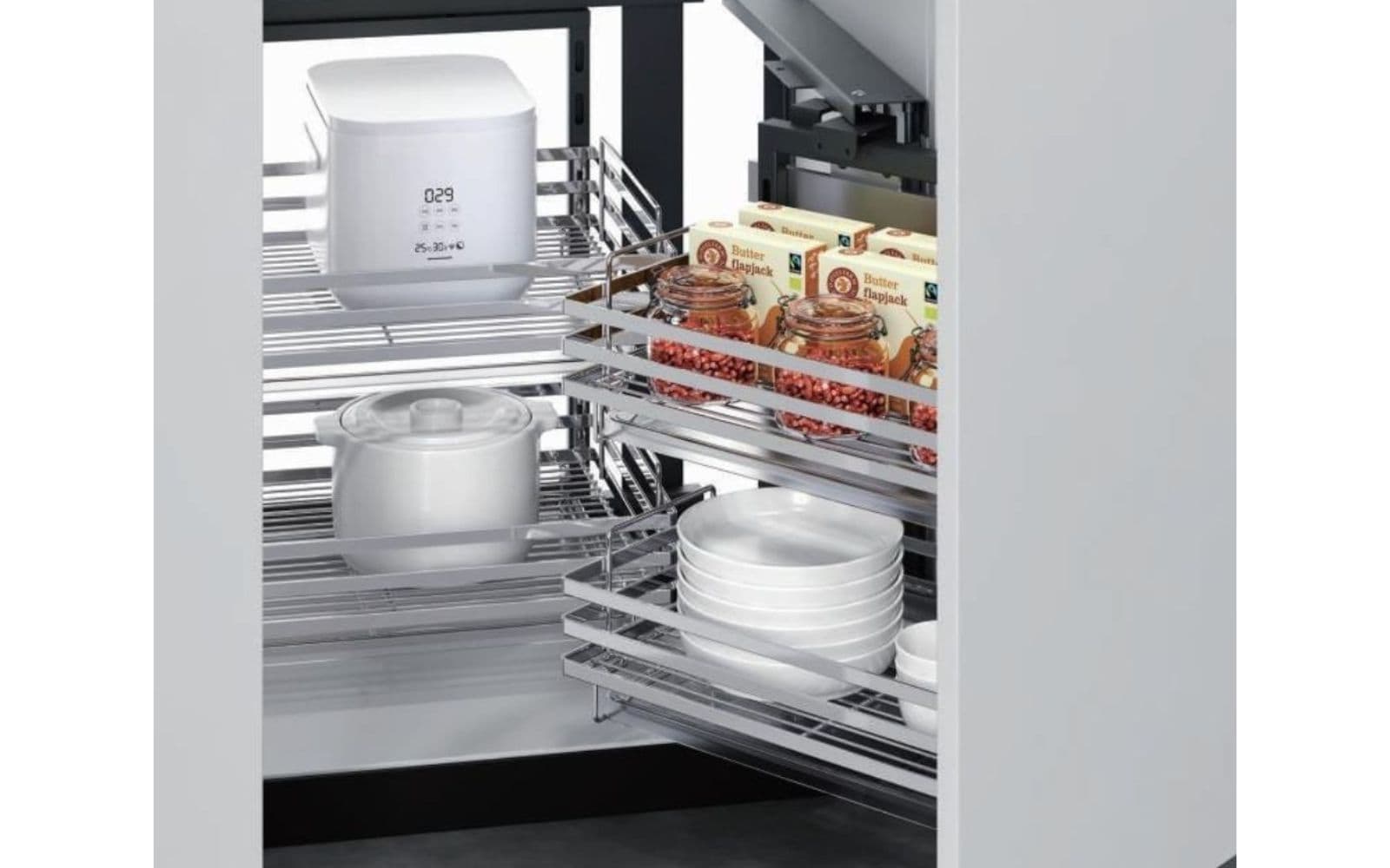 Phụ kiện tủ bếp dưới: Giá góc liên hoàn