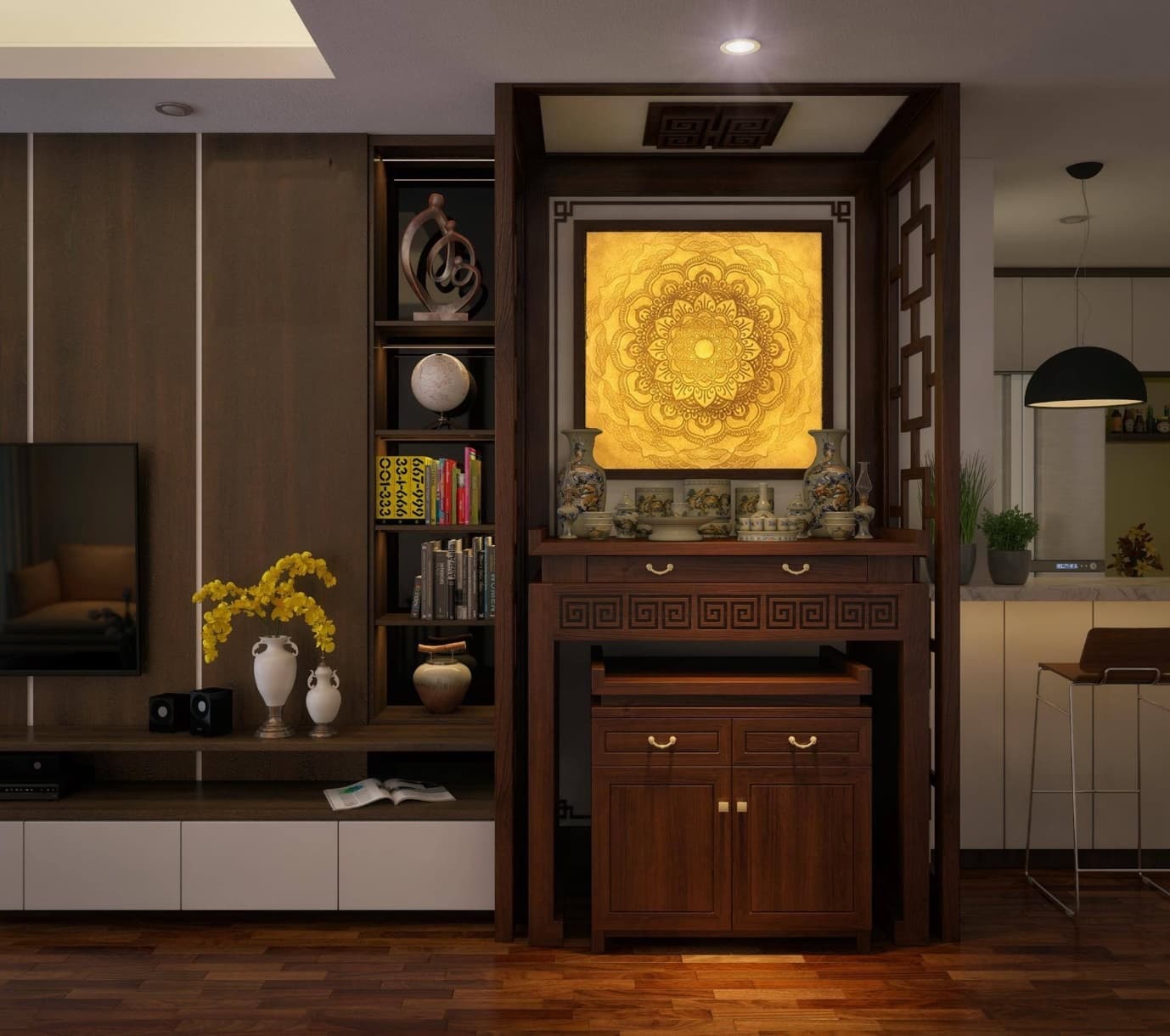 Thiết Kế Phòng Thờ Chuẩn Phong Thủy, Hợp Không Gian Nhà Hiện Đại