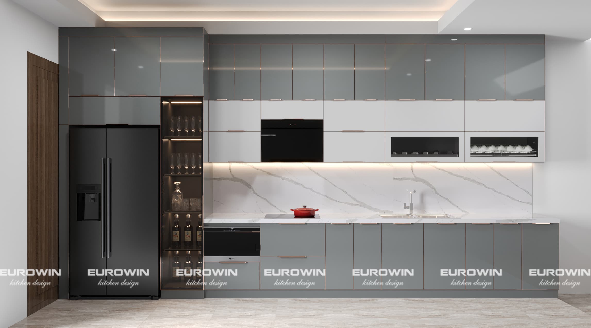 Kinh nghiệm chọn mẫu tủ bếp inox cánh kính phù hợp nhà hiện đại