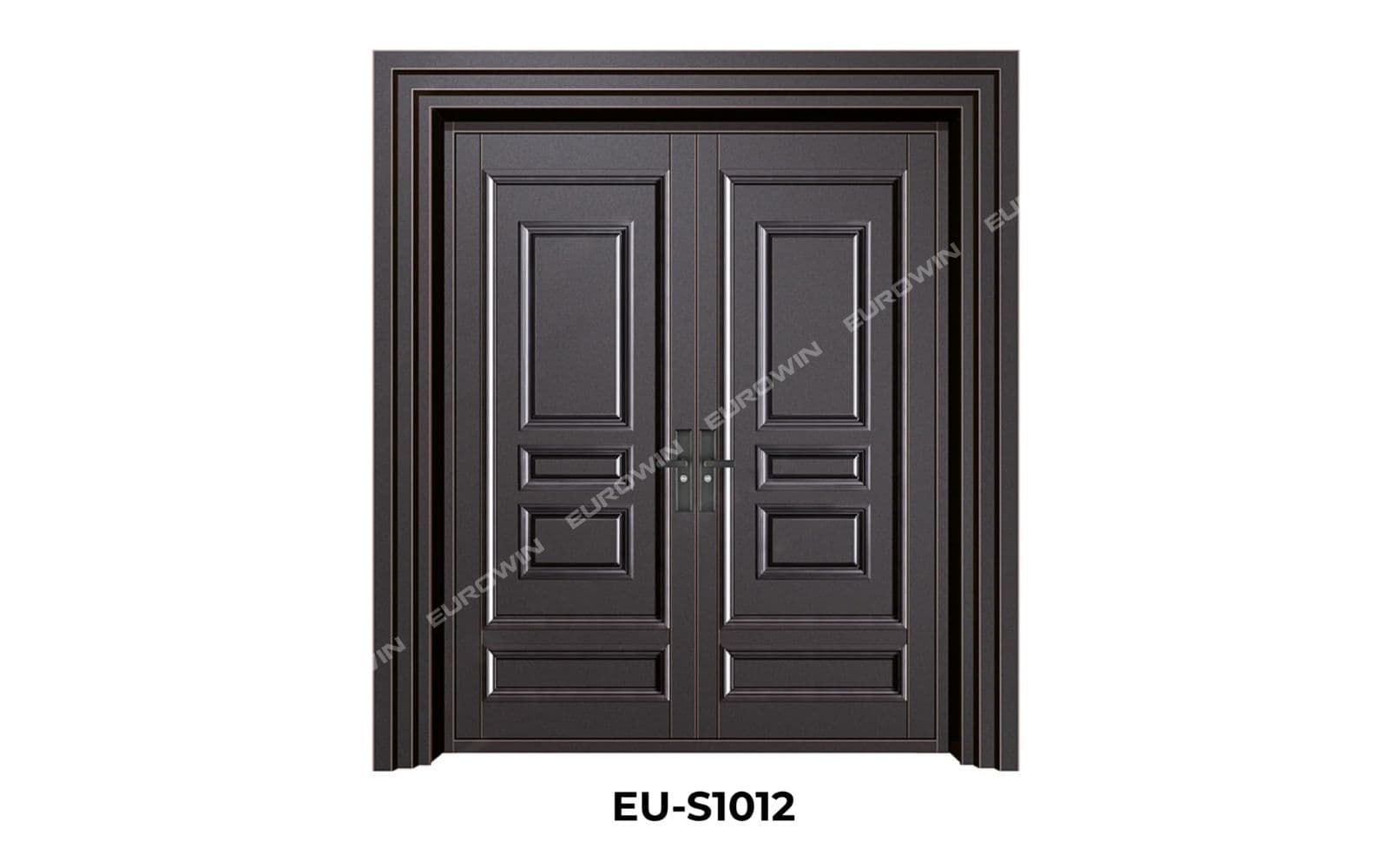 Mẫu 13: cửa nhôm nguyên tấm 2 cánh đều phong cách tối giản