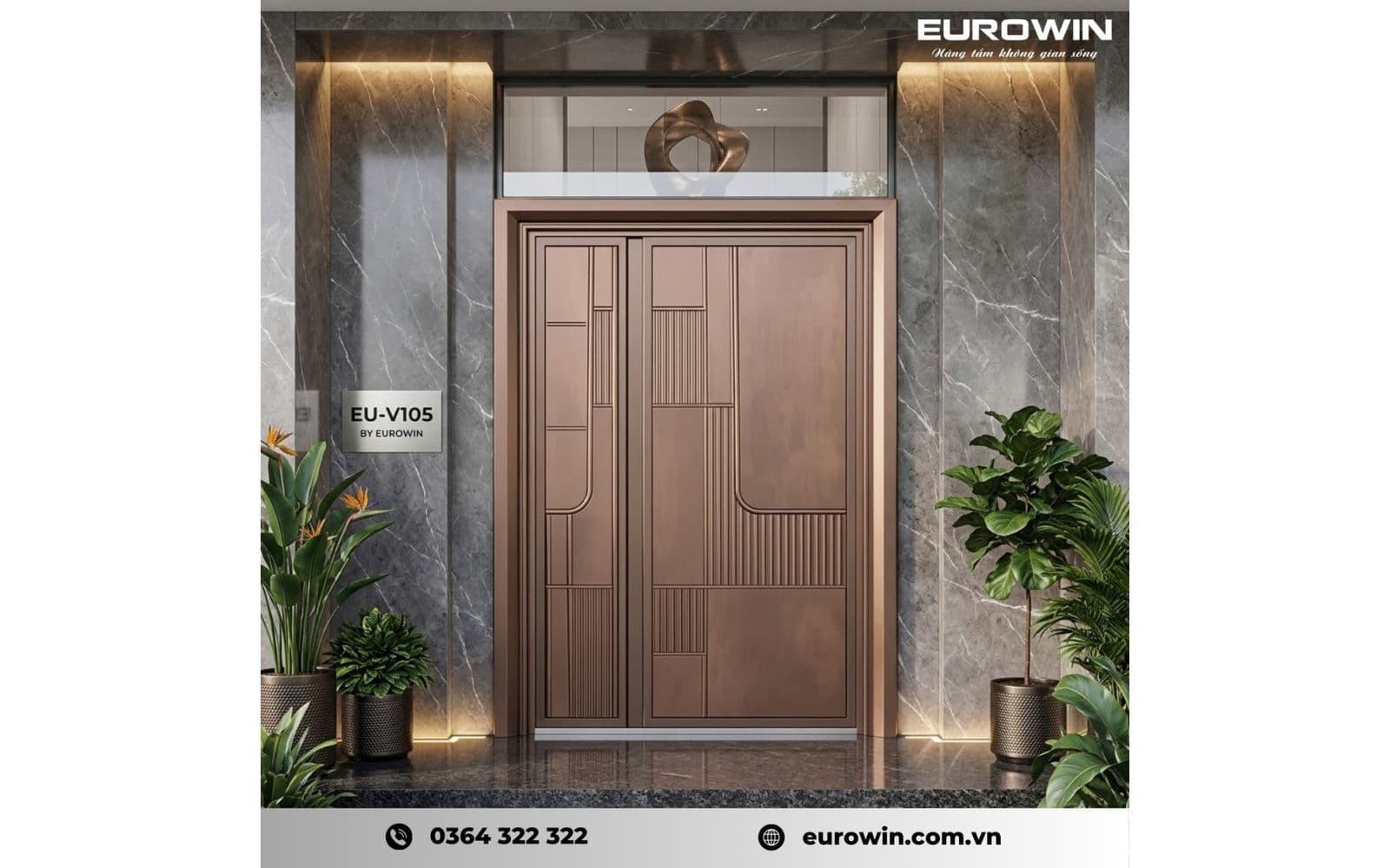 Mẫu 9: cửa nhôm nguyên tấm với đường nét hiện đại cho nhà phố