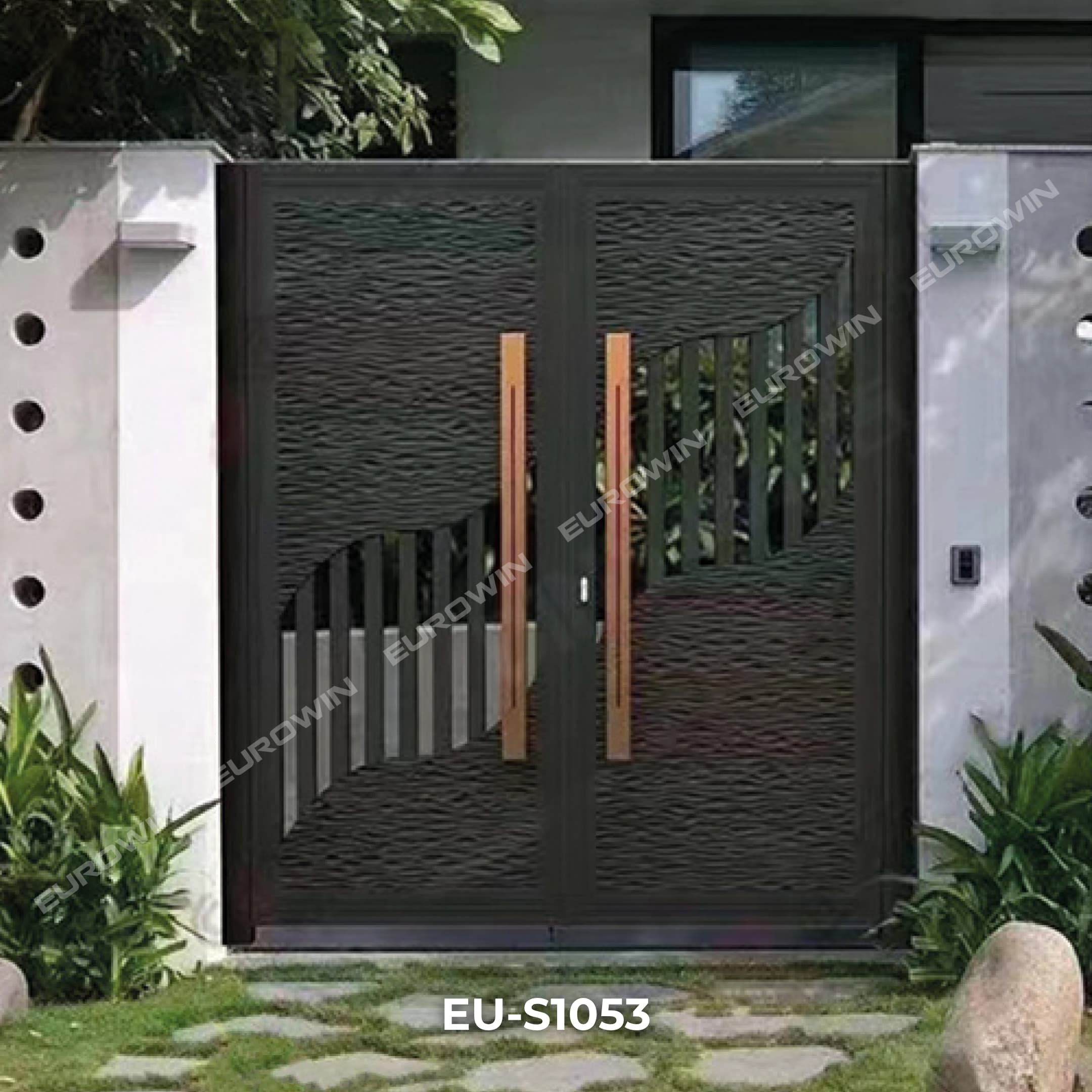 Mẫu cửa cổng nhôm nguyên tấm