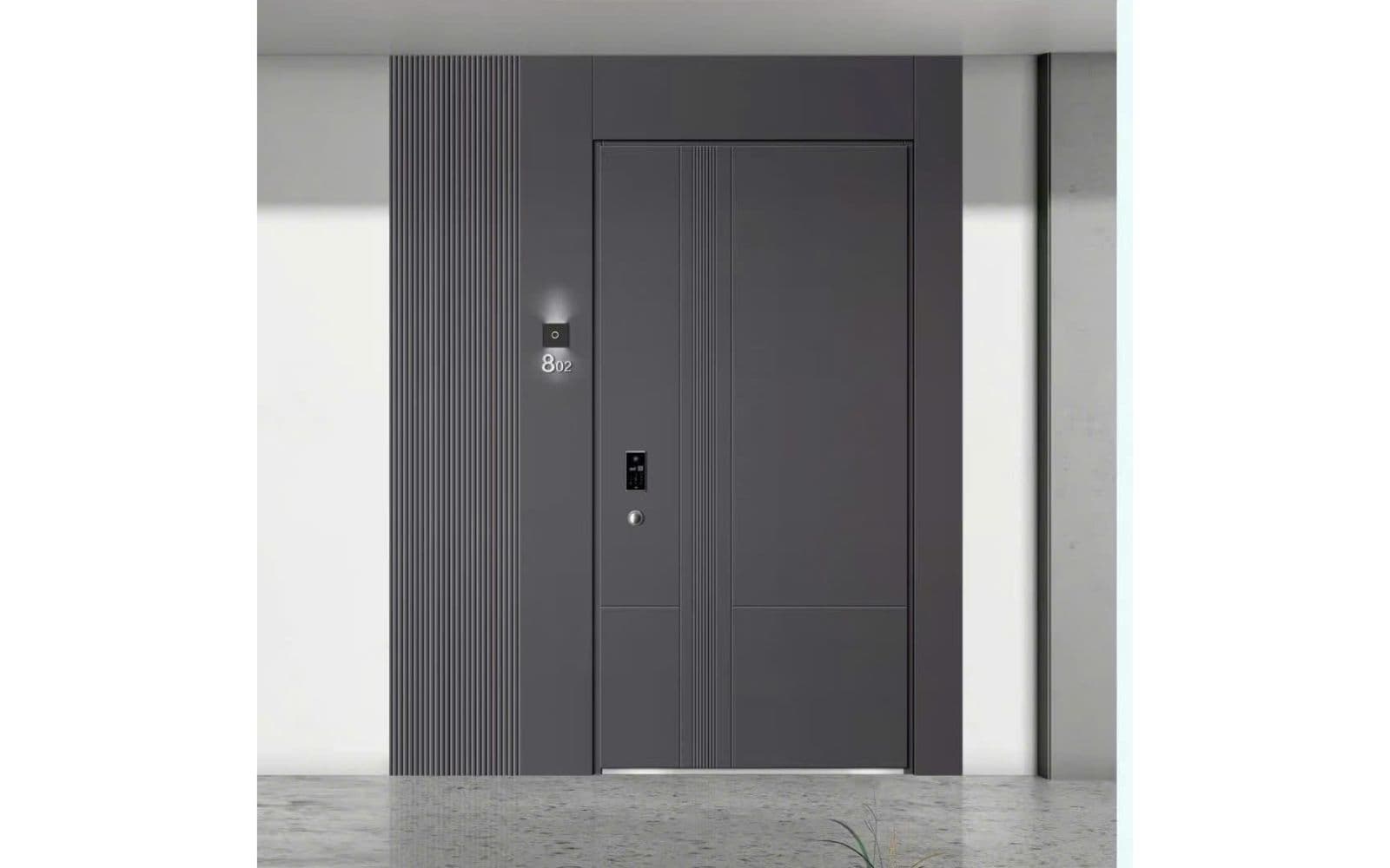 Mẫu cửa nhôm nguyên tấm 1 cánh cho mặt tiền