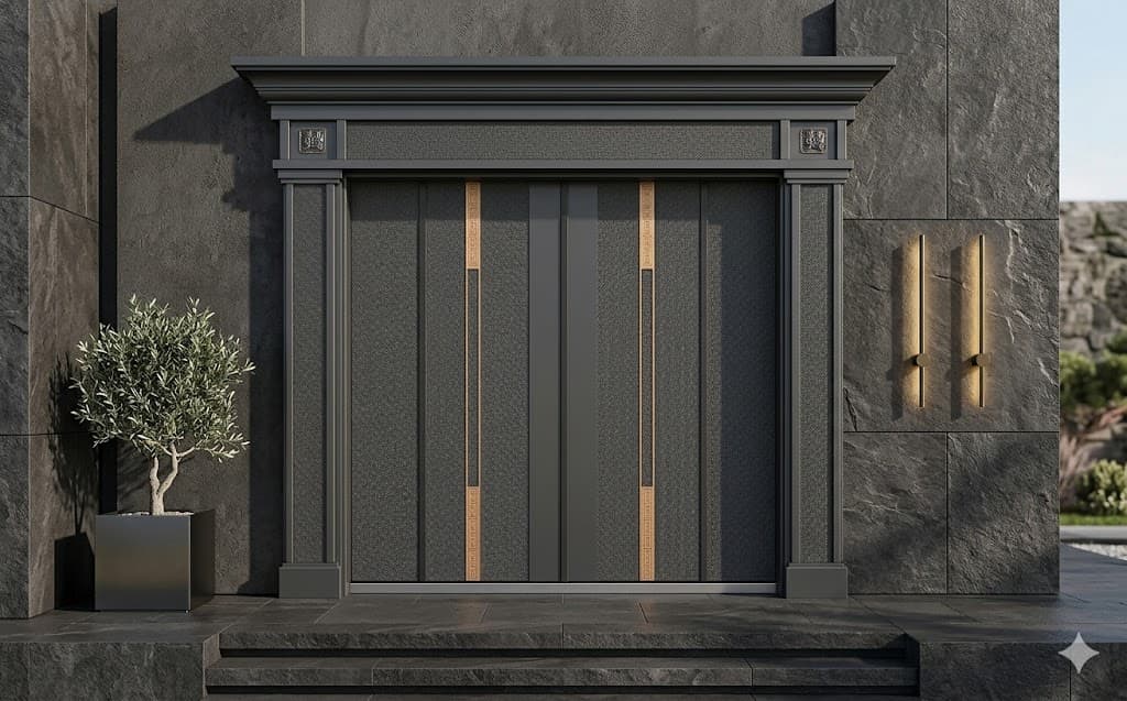 Mẫu cửa nhôm nguyên tấm 4 cánh cho mặt tiền rộng