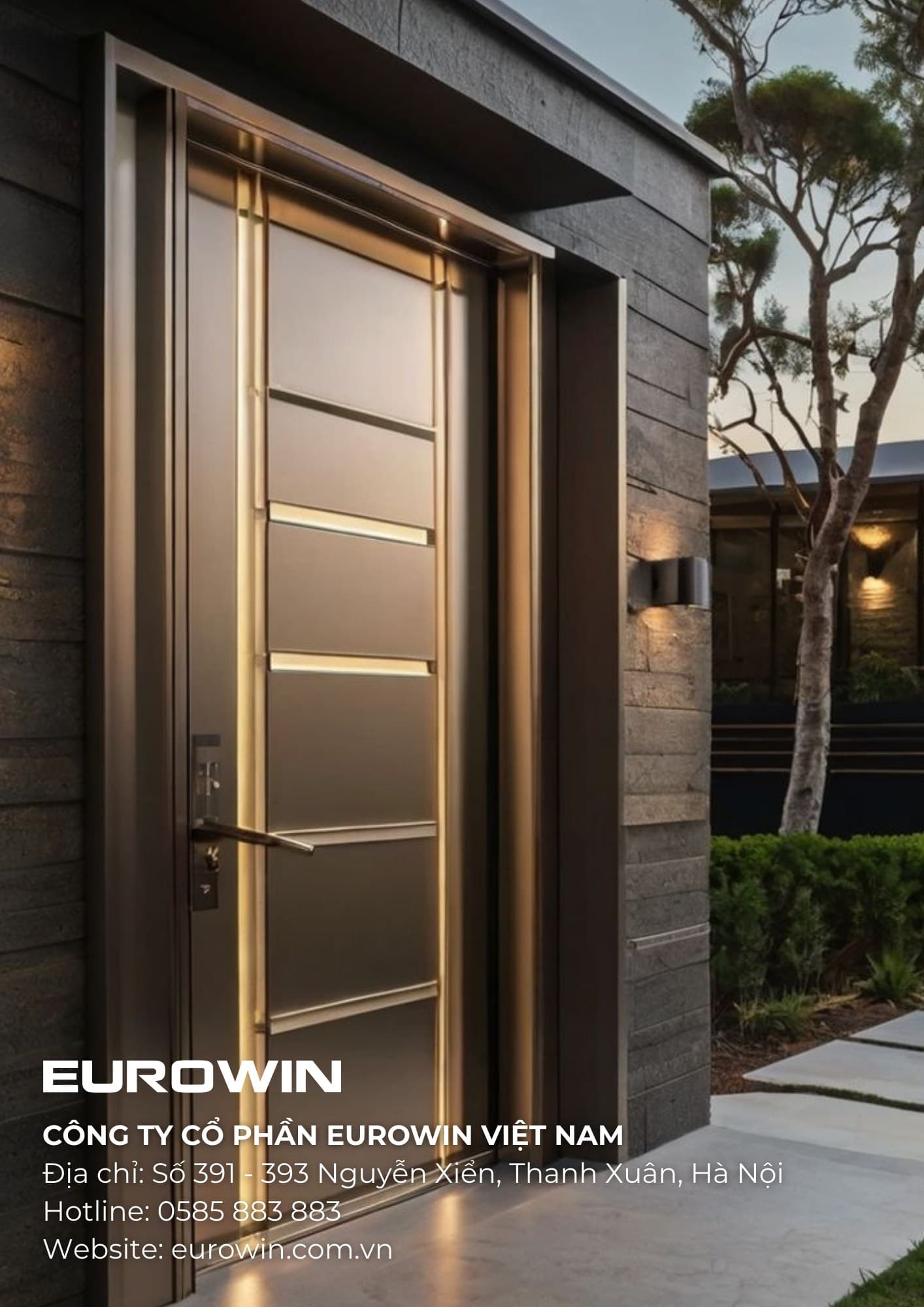 Mẫu cửa nhôm nguyên tấm cho nhà phố