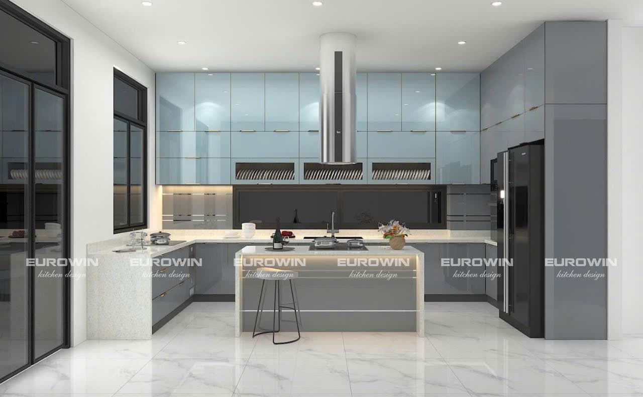 10 Mẫu Tủ Bếp Inox Cánh Kính Sang Trọng Cho Nhà Phố